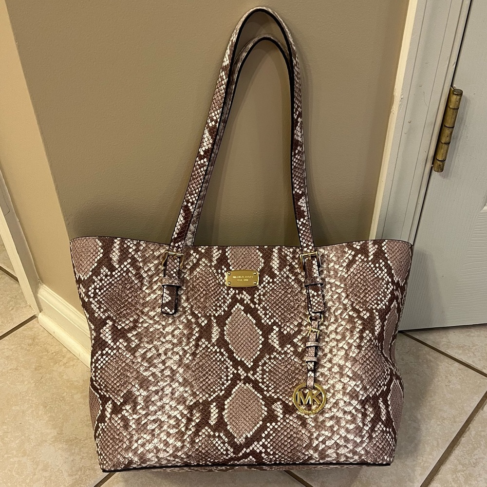 Michael Kohr MK Handbag Snakeskin/Natural EUC